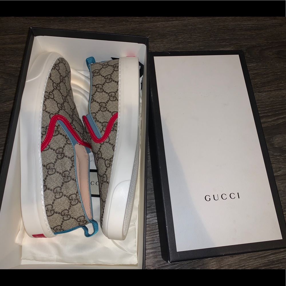 NIB Gucci “Board” skate slip-on shoes.